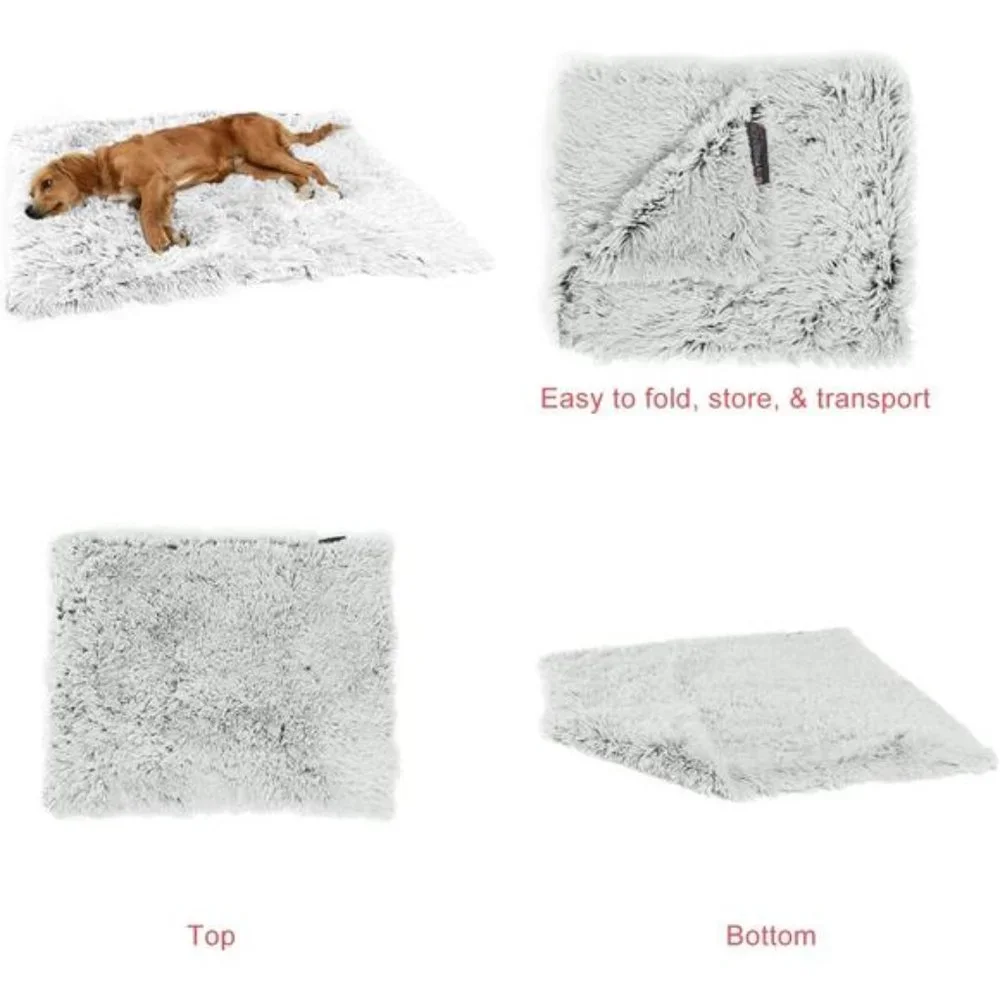 Calming Shag Fur Pet Throw Blanket, Frost, 30